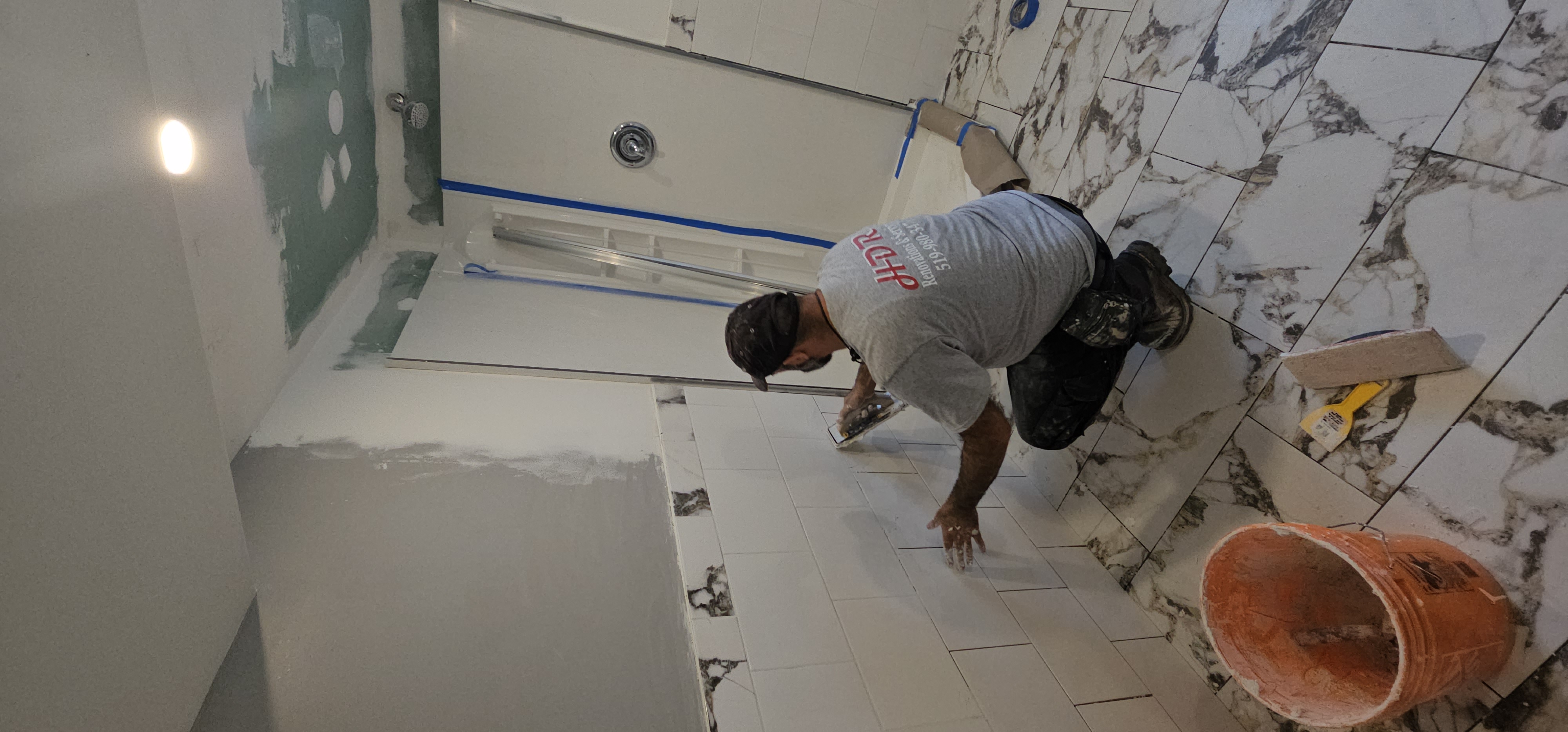 Full Bathroom Reno - Tile & Grout Work
