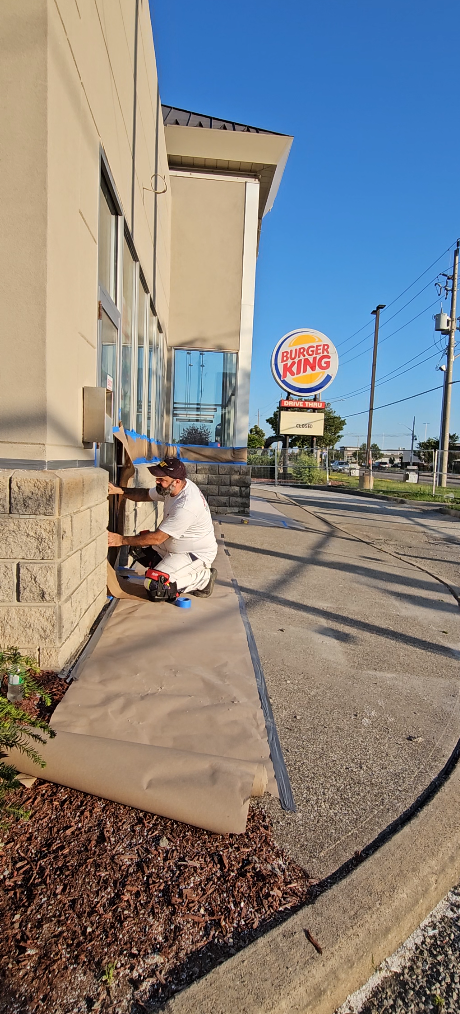 Burger King Exterior — Masking & Prep