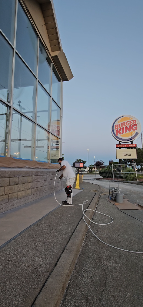 Burger King Exterior — Spray Painting