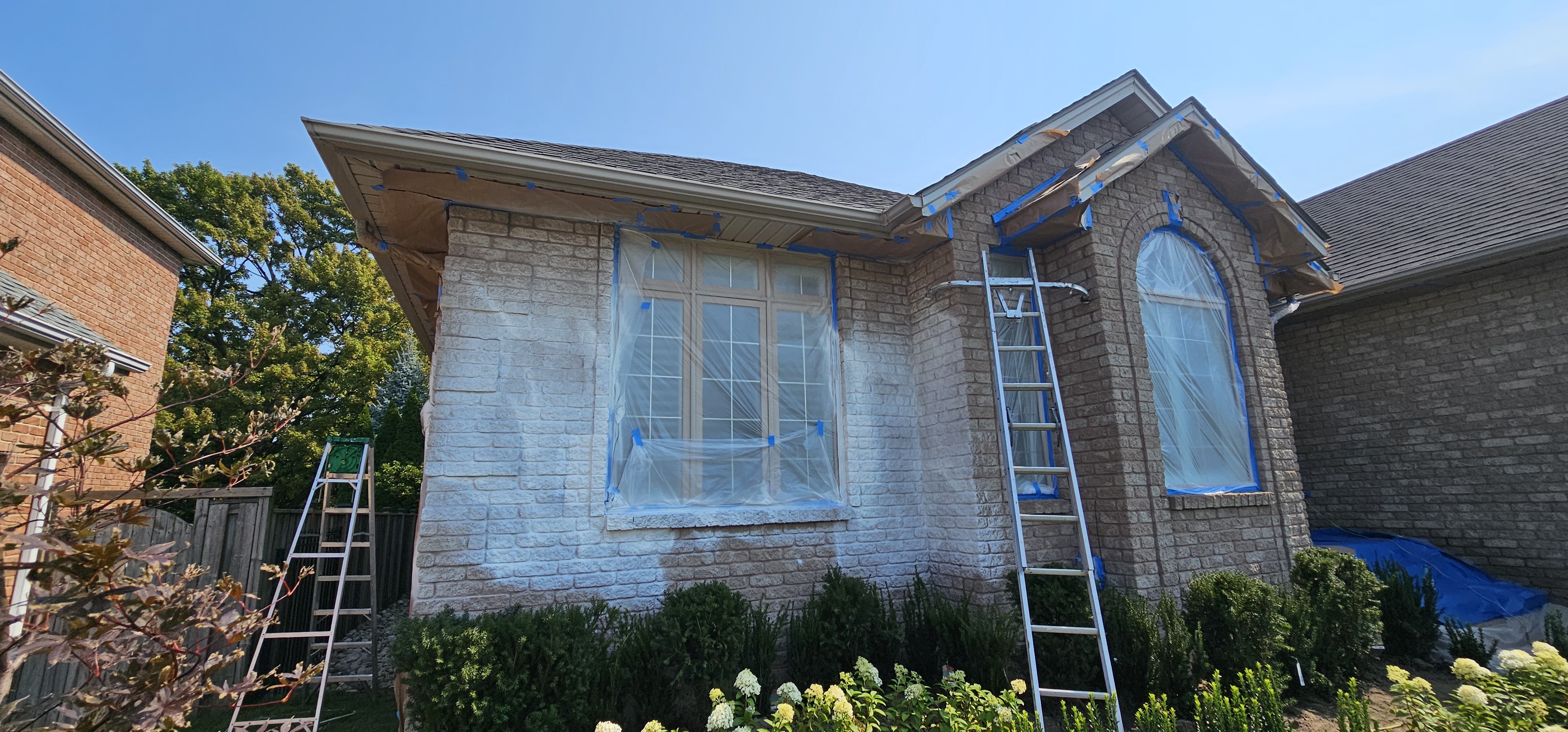 Exterior House Paint (2nd Job) — In Progress (Masking & Prep)